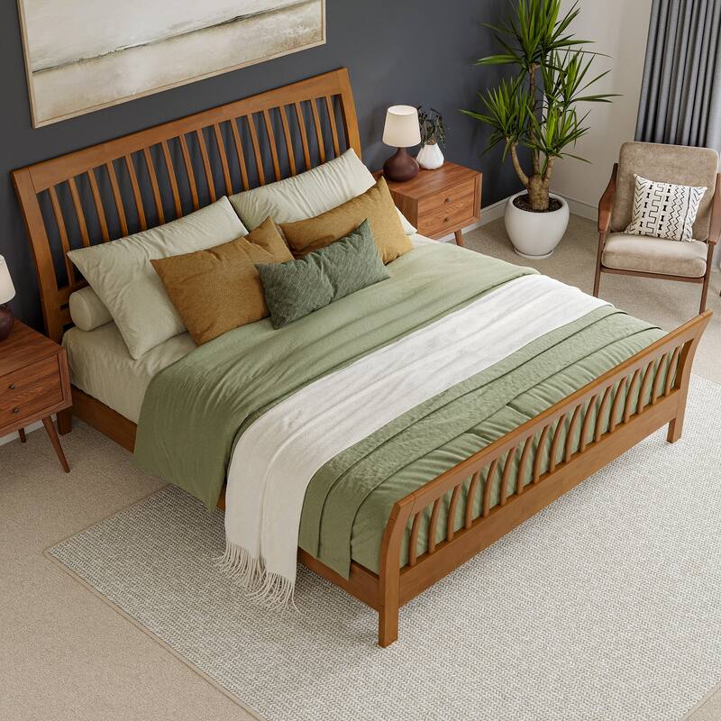 AFI Orleans Solid Wood Low Profile Platform Bed with Matching Footboard