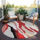 Machine Washable Indoor/ Outdoor Abstract Contemporary Chantille Rug
