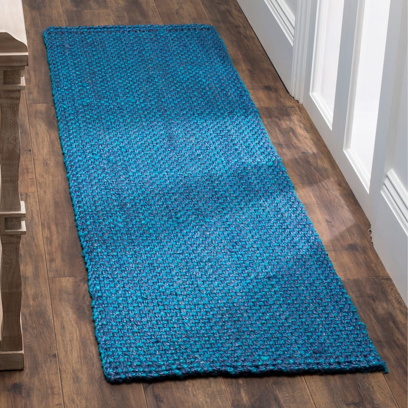 SAFAVIEH Handmade Natural Fiber Giada Jute Rug - 2'3" x 6' Runner - Blue