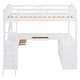 preview thumbnail 43 of 52, Full Loft Bed with U-shaped Desk, Storage & Tri-fold Mirror - Stylish & Functional, Grey