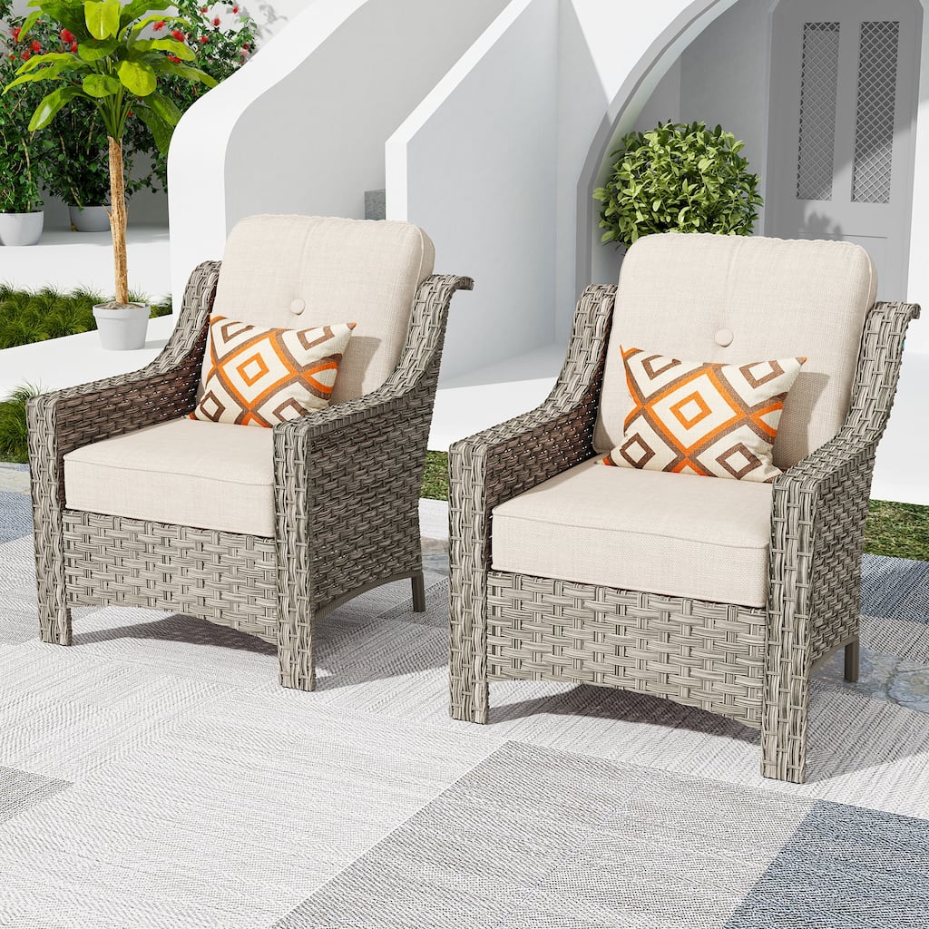 XIZZI 2-piece Patio Furniture Wicker Outdoor Chair Set