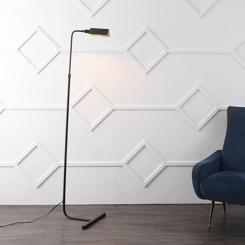Shishen 66" MidCentury Industrial Metal Adjustable Pharmacy LED Floor Lamp, Oil Rubbed Bronze, by JONATHAN Y