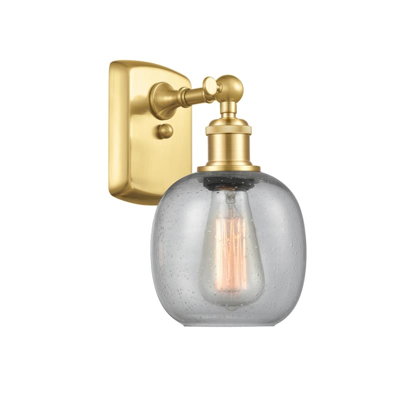 Innovations Lighting 516-1W-11-6 Belfast Sconce Belfast 11" Tall Wall - Satin Gold / Seedy