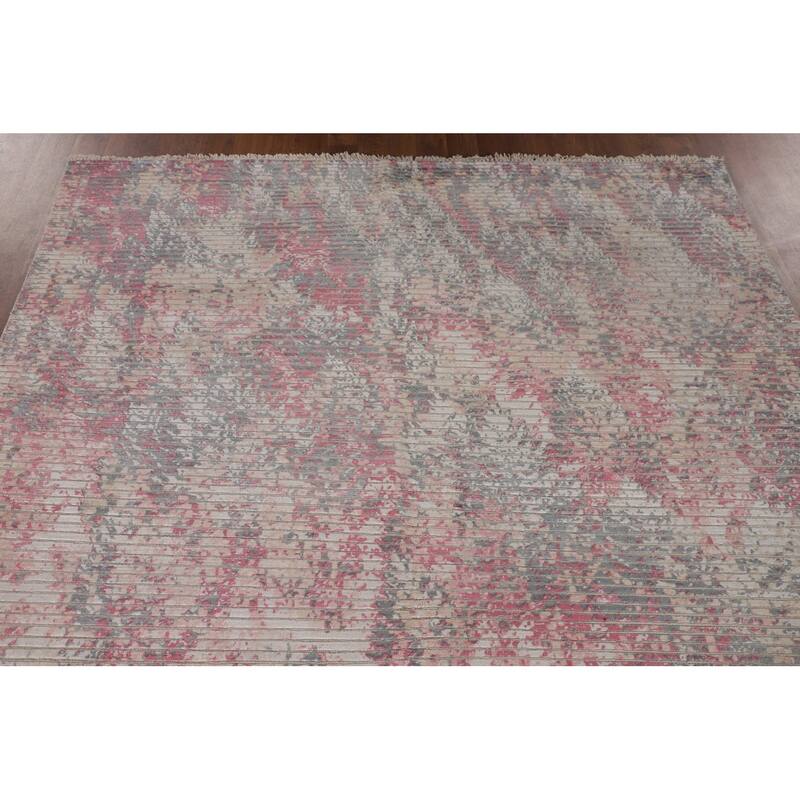 Moder / Abstract Area Rug Handmade Oriental Wool Carpet - 5'7" x 8'0"