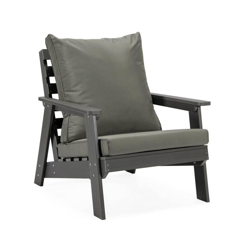 Alpine Modern Outdoor Upholstered Accent Chair - Lounge Armchair with Removable Cushions for Living Room - Taupe