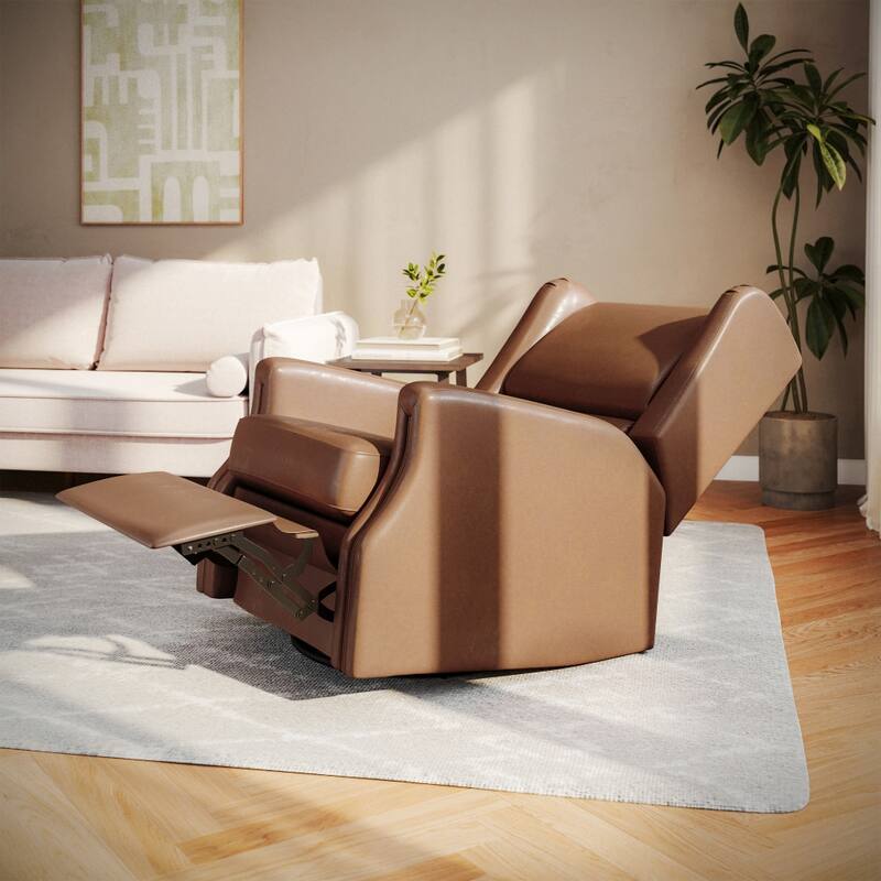 Wingback Manual Rocking Glider Recliner Chair with 360 Swivel