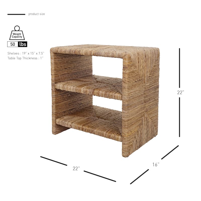 NPD Furniture Kanza Abaca Nightstand / Side Table