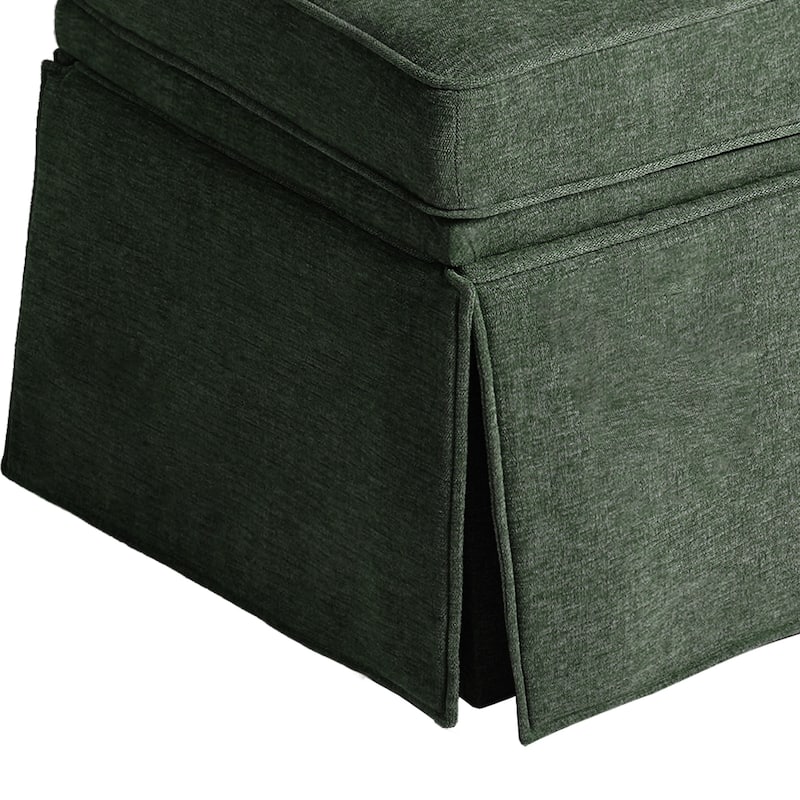 2 Set Rectangle Chenille Upholstered Storage Ottoman