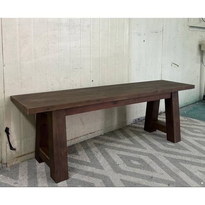 55.12 Inch Farmhouse Entryway Bench Indoor for Hallway - Dark Brown