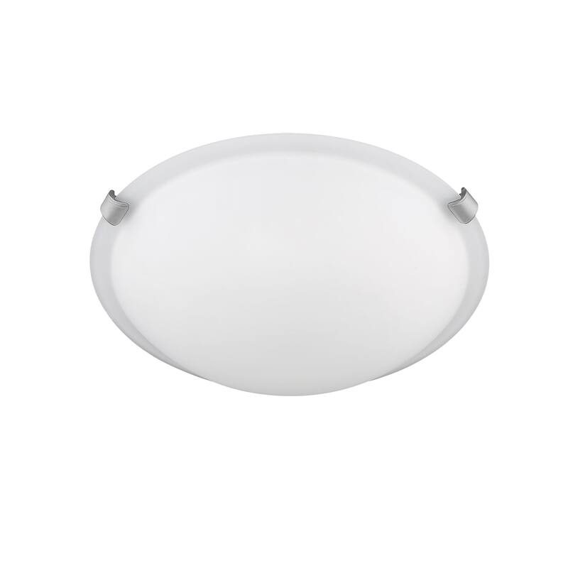 16 Inch Nickel and Bronze Flush Mount Frosted Ceiling Light