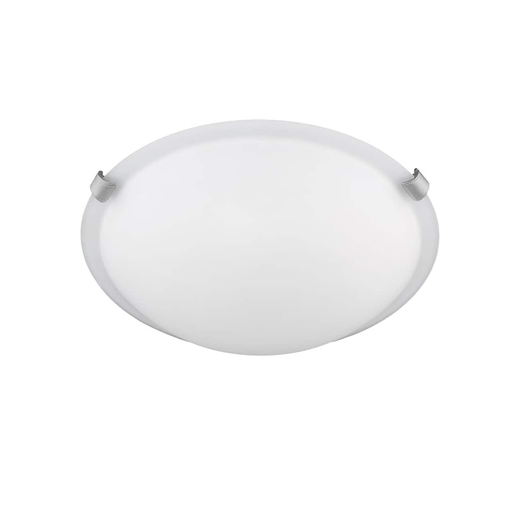 16 Inch Nickel and Bronze Flush Mount Frosted Ceiling Light