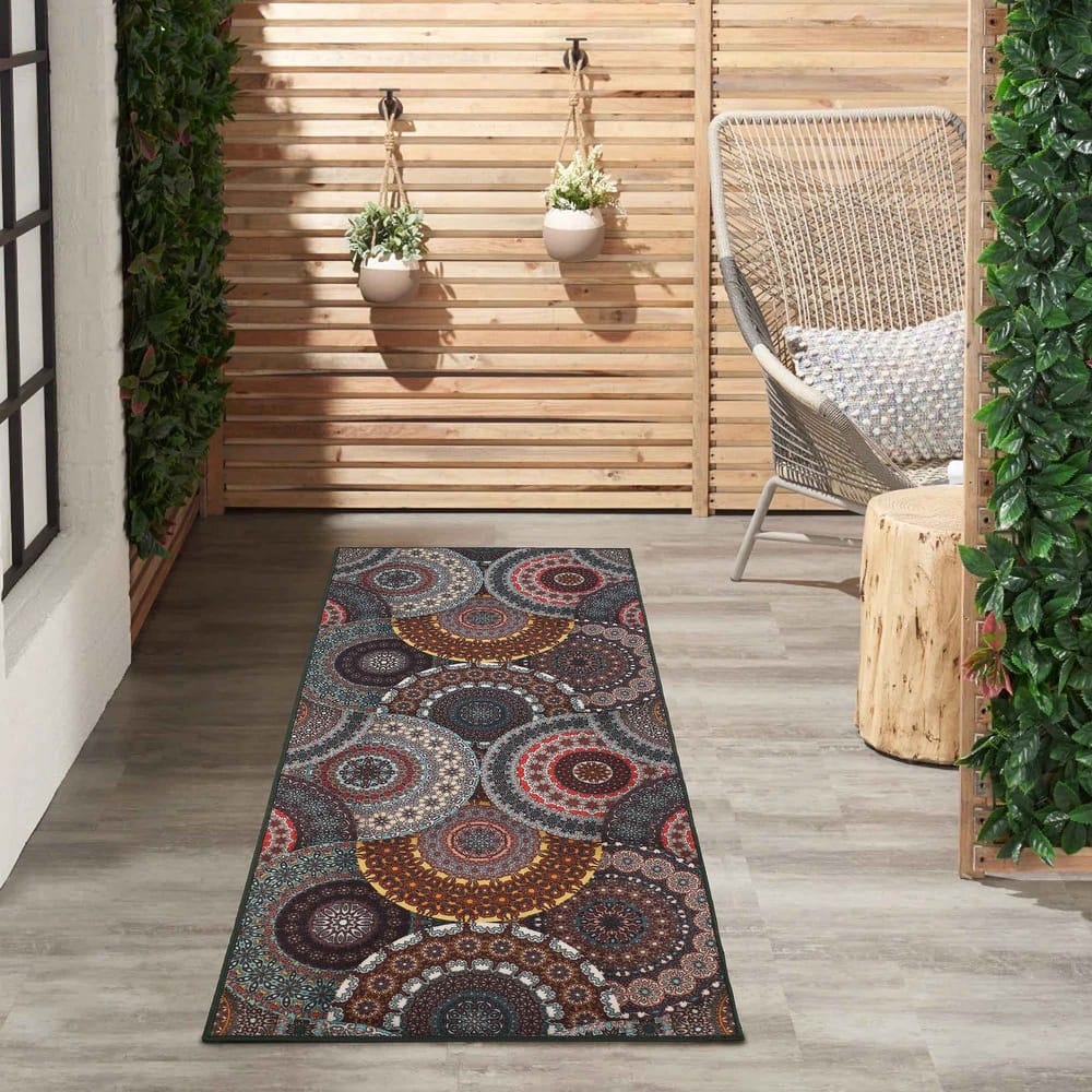 Superior Evaline Medallion Washable Non-Slip Indoor Outdoor Area Rug