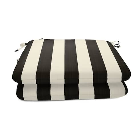 Sunbrella Striped fabric 20 in. Square seat pad with 8 options (2 pack) - 20" x 20"