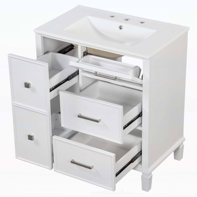 Modern Design Bathroom Storage Cabinet with Ceramic Sink Combo