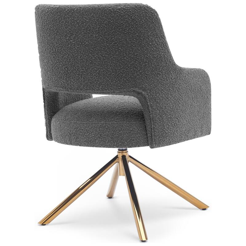 Boucle Polyester Upholstered Swivel Accent Chair - Stain Resistant (Set of 4)