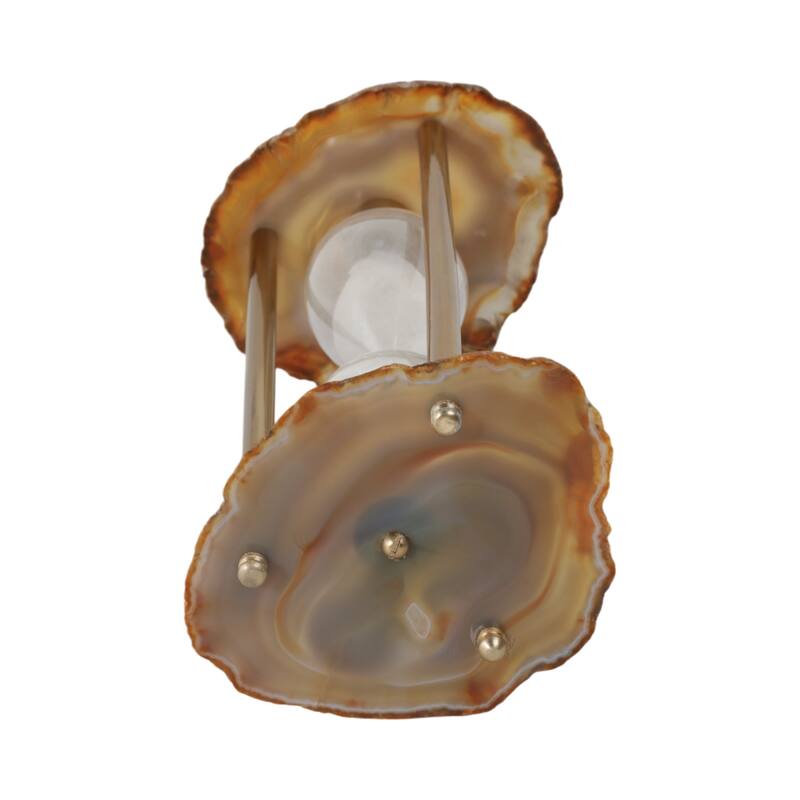 Agate Stone Hourglass Modern Design Home Office Bedroom - 10" Black - 5" x 4" x 10"