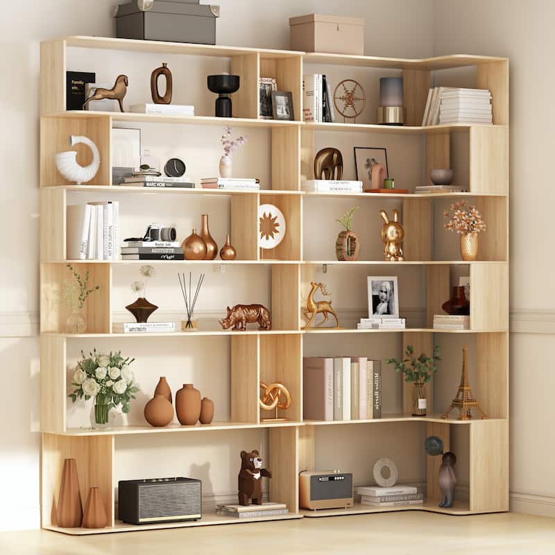 Buffet Display Cabinet Bookshelf Bookcase 81.9 Inches Tall Bookshelf