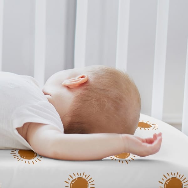 Sweet Jojo Designs Orange White Vintage Boho Sun Boy Girl Unisex/Gender Neutral 2 Pack Baby Bassinet Fitted Sheets Bohemian Sky