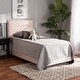 preview thumbnail 2 of 18, Tamira Contemporary Glam Velvet Fabric Twin Size Panel Bed