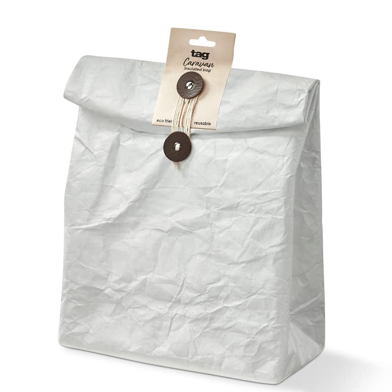 Caravan Insulated Lunch Bag Tote - Summer White, Wipe Clean, 11.8" H x 9.84" L x 4.33" W, Perfect for On-the-Go Meals