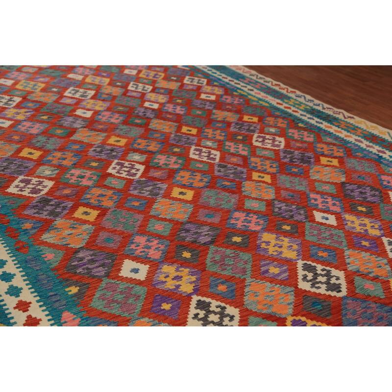 Palace Size Kilim Oriental Rug Hand-Woven Wool Carpet - 9'11"x 16'4"