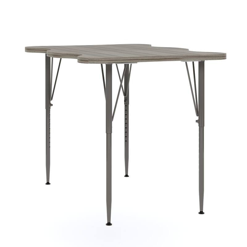 Tot Mate 40" W x 30" D My Place Rectangular Table, Adjustable Height 21" to 30", Ready-To-Assemble - Shadow Elm Gray