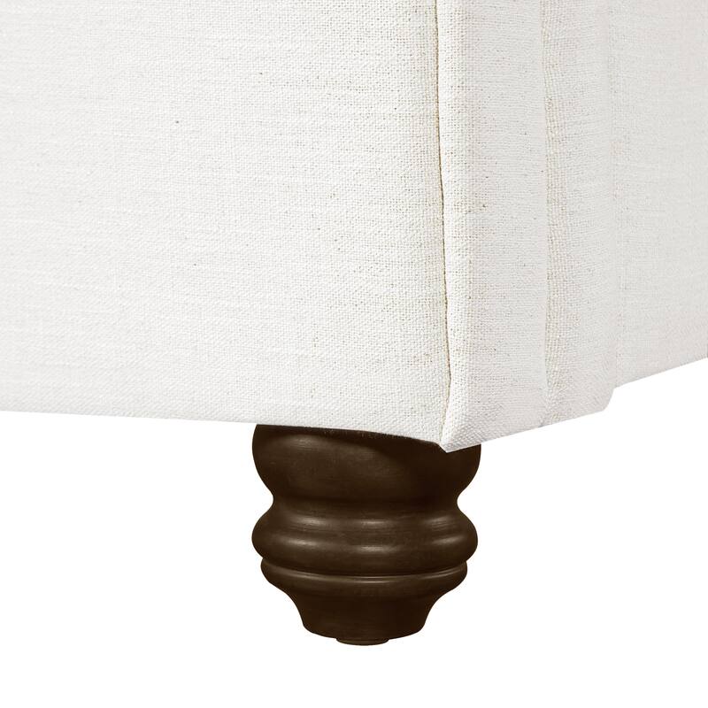 Christopher Knight Home - Modern Linen Upholstered Bed Frame with Solid Wood Legs and a Robust Headboard and Footboard