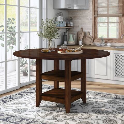 Furniture of America Fete Cherry 65-inch Expandable Counter Table