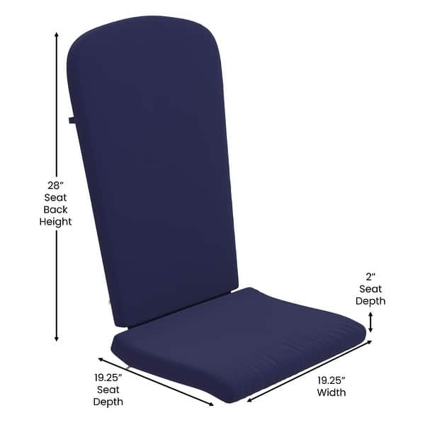 dimension image slide 2 of 7, Indoor/Outdoor Folding Adirondack Chairs with Cushions - Set of 2 - 30.25"W x 34"D x 37"H