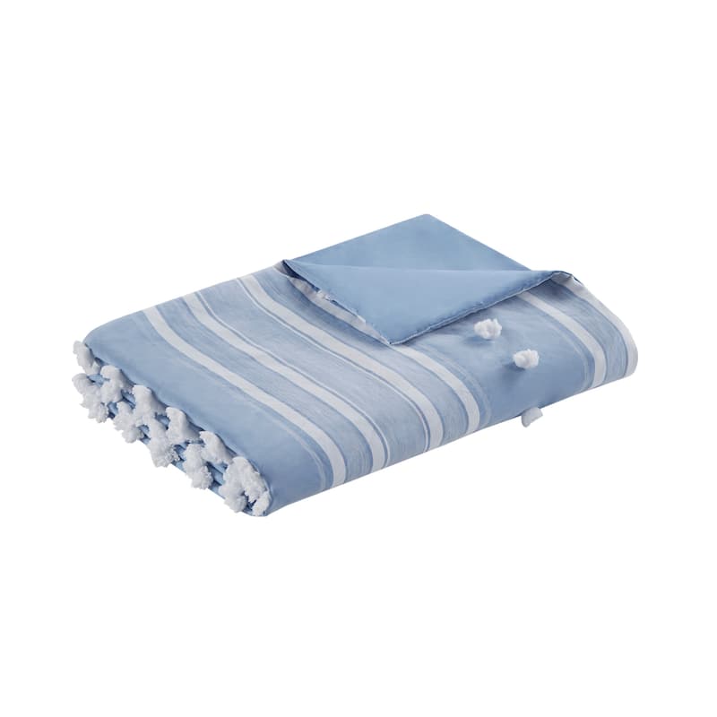 Intelligent Design Cillian Striped Clipped Jacquard Duvet Cover Set