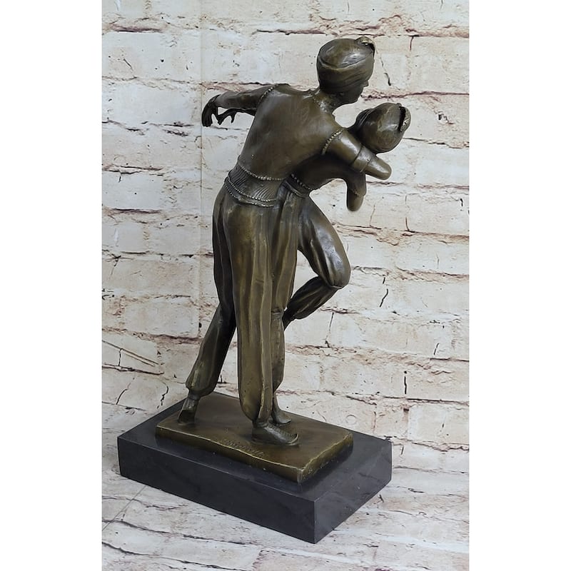Signed Original Persian Dancers Bronze Sculpture Statue Hot Cast Art Deco Figure