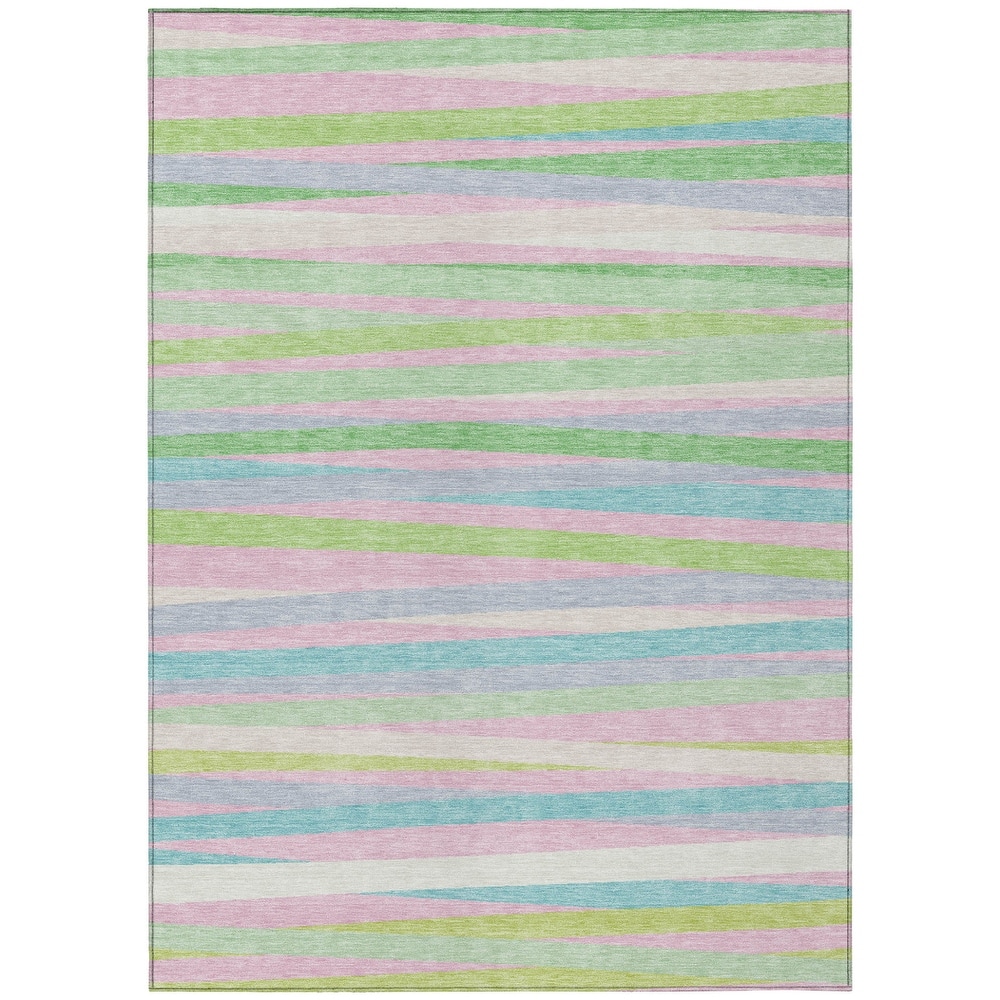 HomeRoots Striped Transitional Rectangle Outdoor Rug