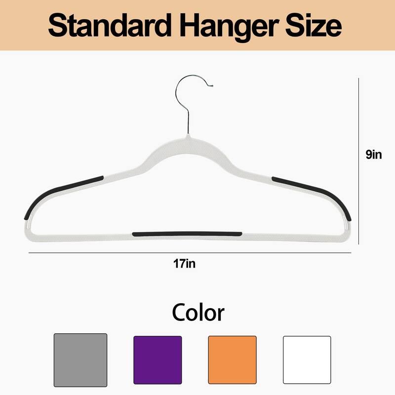 VECELO Wet and Dry Adult Hangers Holds Up To 10 Lbs, Clothes Hangers(25/50 Packs Option)