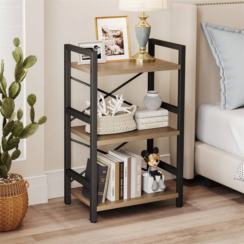 Metal Small Bookcase - 16.54"D x 11.02"W x 27.56"H
