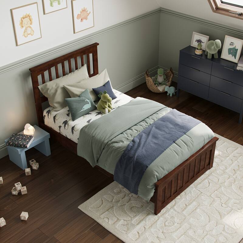 Becket Solid Wood Low Profile Platform Bed with Matching Footboard