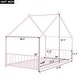 preview thumbnail 3 of 9, 2 Size Pink Metal House Bed with Metal Frame Playhouse Design for Kids