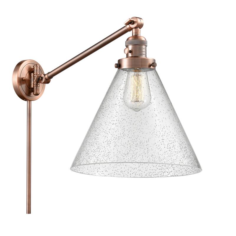 Innovations Lighting X-Large Cone Single Light 16" Tall Bathroom - Antique Copper / Seedy