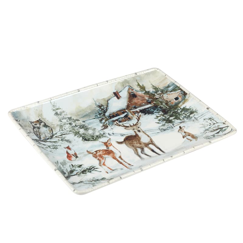 Certified International Winter Frost Rectangular Platter 16" x 12" - 16" x 12" x 1.25"