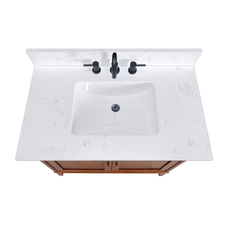 Madison 36 in. Single Sink Bathroom Vanity with Engineered Stone Top - 37" x 22"D x 35"H