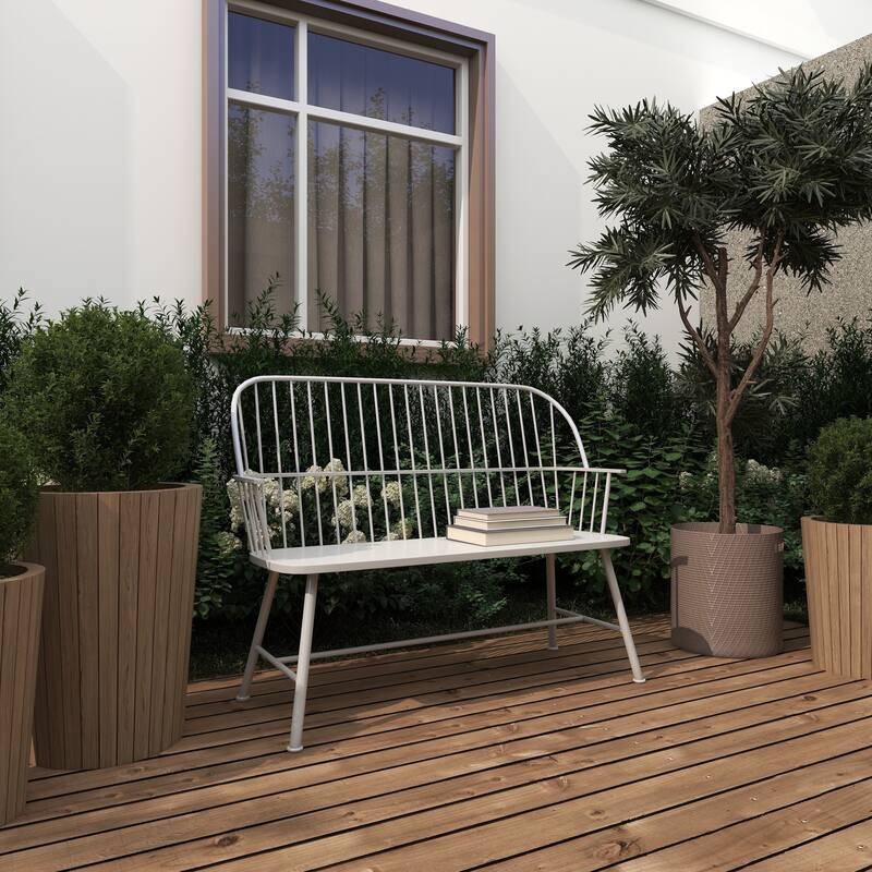 Iron Traditional Outdoor Bench 38 x 48 x 19