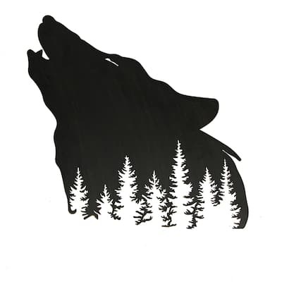 Wolf Laser Cut Metal Wall Art Hanging Forest Room Decor Lodge