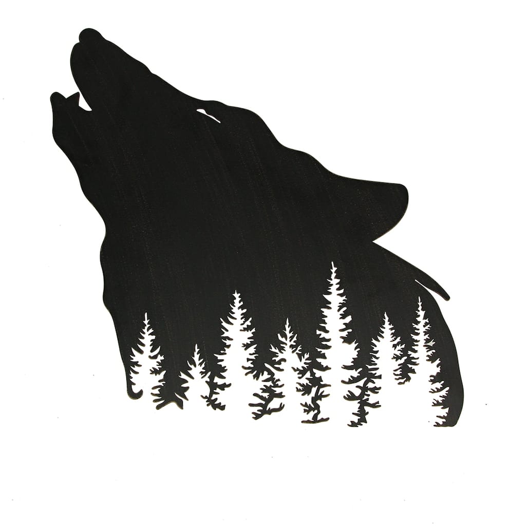 Wolf Laser Cut Metal Wall Art Hanging Forest Room Decor Lodge