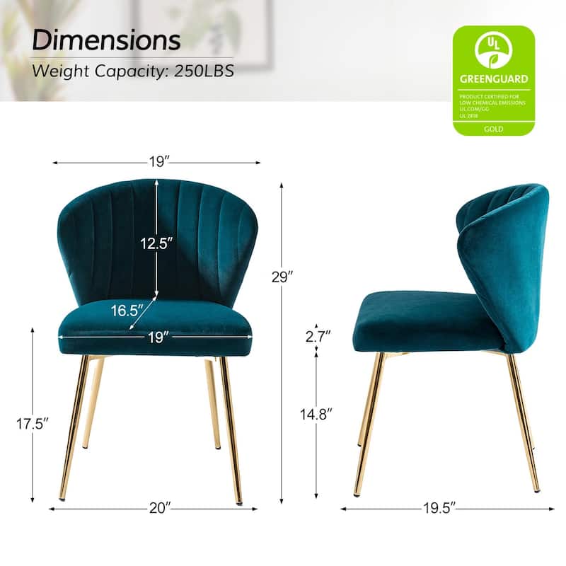 Aruna Accent Chair with Metal Legs 20''W X 19.5 ''D X 29''H by HULALA HOME