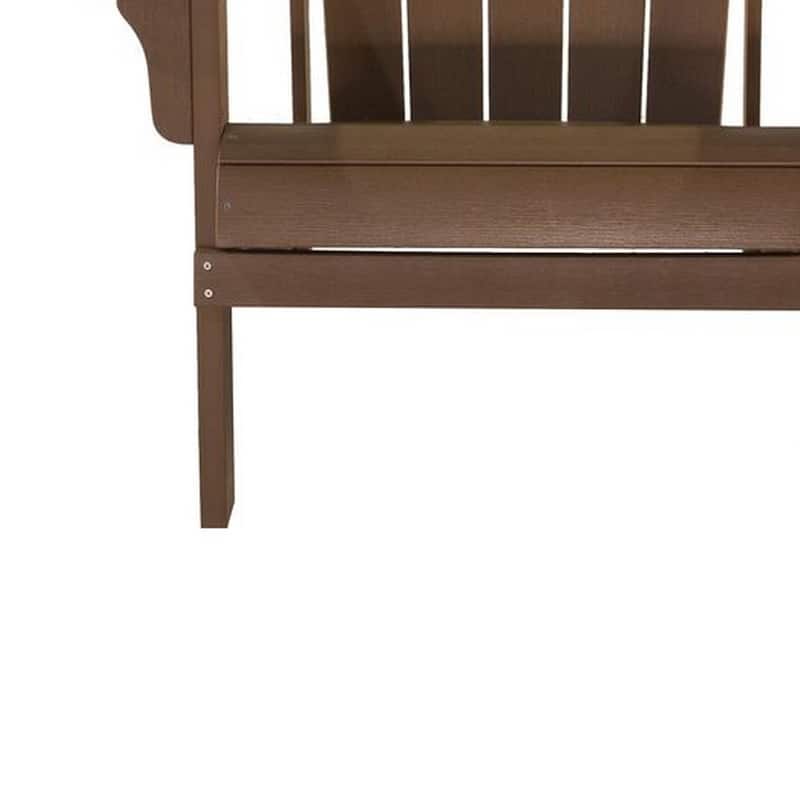 West Outdoor Patio Adirondack Chair, 30 Inch, Wood Style Brown Finish