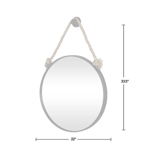 FirsTime & Co. Dockline Round Mirror, American Crafted, Oil Rubbed Bronze, Mirror, 22 x 2 x 33.5 in