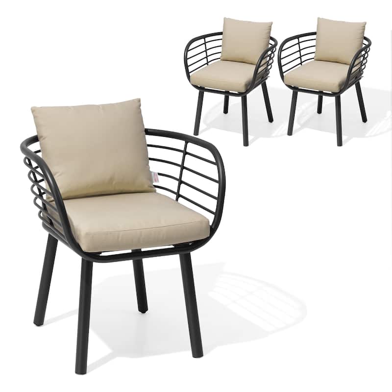 Outdoor Patio Aluminum Dining Chairs with Sunbrella Fabric Cushion - see picture