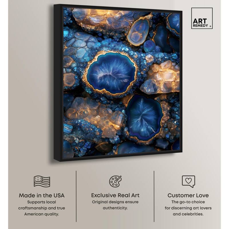 Oceanic Gold Sparkle Canvas by Art Remedy