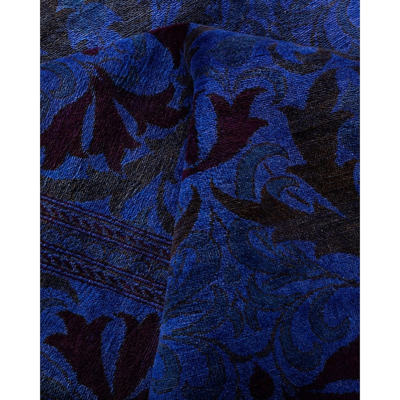 Overton Hand Knotted Wool Vintage Inspired Modern Contemporary Overdyed Purple Area Rug - 9' 3" x 12' 3"