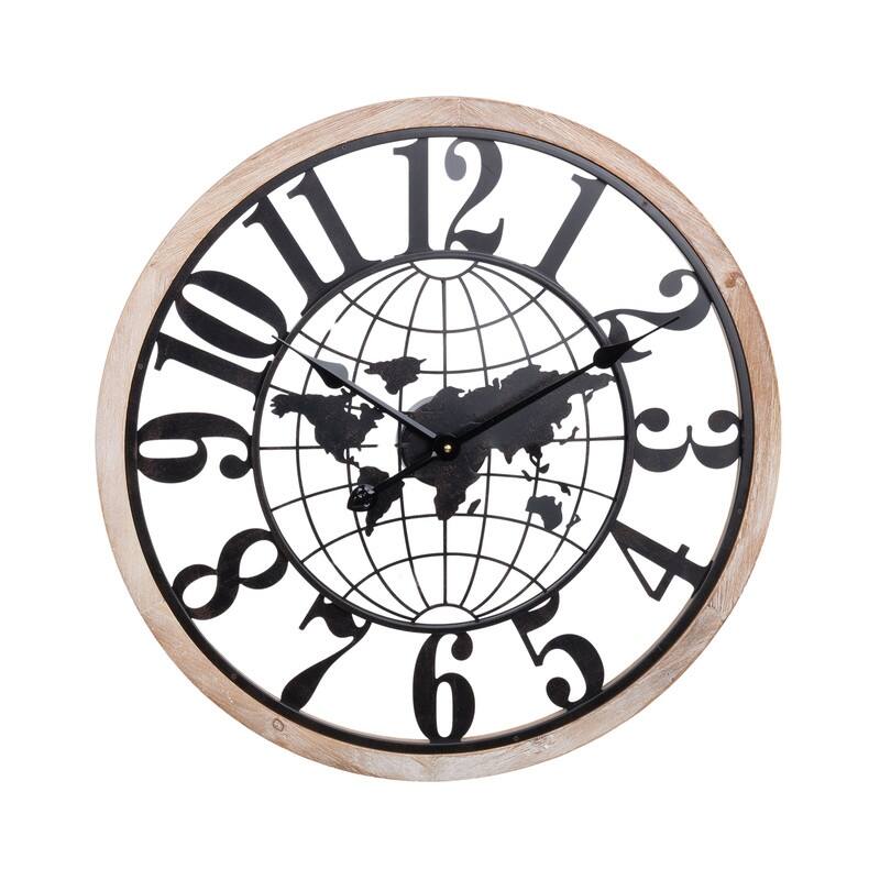 Elandra Modern Contemporary Global Wall Clock - 23.75"H x 23.75"W x 1"D