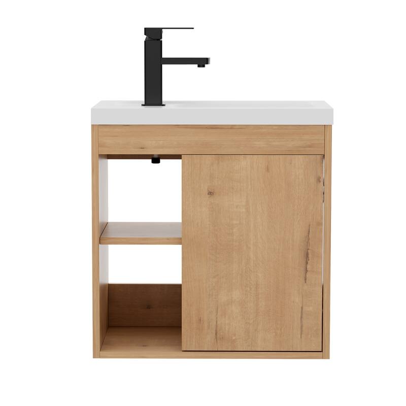 Single-Door Wall Cabinet with Integrated Basin
